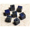 Collier Pendentif Pierre - Lapis Lazuli Cube 15mm Bleu Nuit