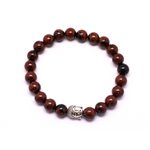 Bracelet Bouddha et Pierre semi précieuse - Obsidienne Acajou Mahogany 8mm 