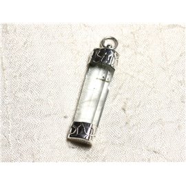 N7 - 925 Sterling Silver Pendant and Stone - Raw Aquamarine 43mm 