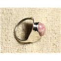 N124 - Bague Argent 925 et Pierre - Rhodochrosite Ovale 14x10mm 