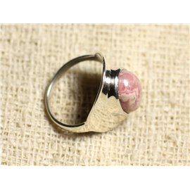N124 - Bague Argent 925 et Pierre - Rhodochrosite Ovale 14x10mm 