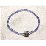 Bracelet Argent 925 et Pierre - Tanzanite rondelles facettées 3x2mm 