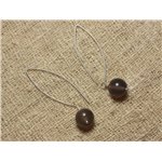 Boucles d'Oreilles Pierre semi précieuse Agate grise 