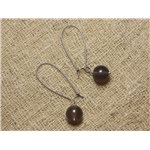 Boucles d'Oreilles Pierre semi précieuse Agate grise 