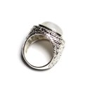 n114 - Bague Argent 925 et Pierre - Pierre de Lune Ovale 16x12mm 