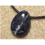 Collier Pendentif en Pierre - Sodalite Goutte 25mm 