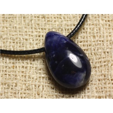 Collier Pendentif en Pierre - Sodalite Goutte 25mm 