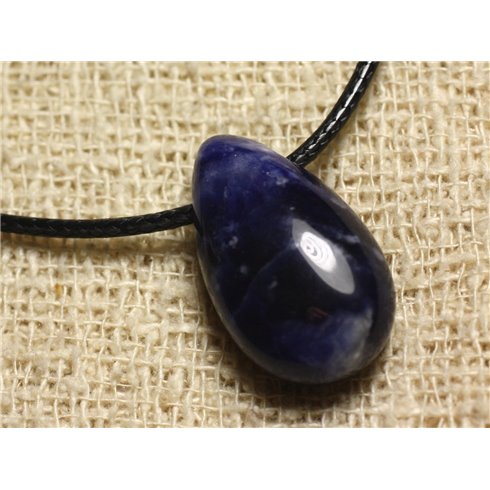 Collier Pendentif en Pierre - Sodalite Goutte 25mm