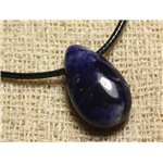 Collier Pendentif en Pierre - Sodalite Goutte 25mm 