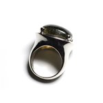 n110 - Bague Argent 925 et Pierre - Labradorite Carré 18mm 