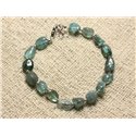 Bracelet Argent 925 et Pierre - Apatite Nuggets 6-10mm 