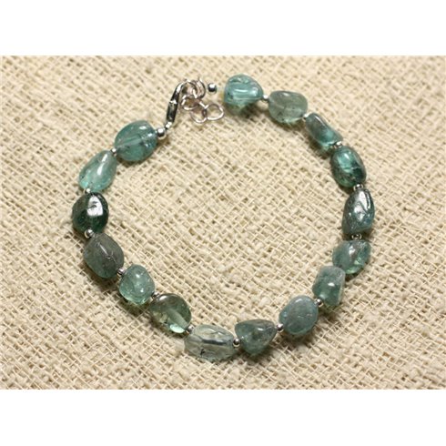 Bracelet Argent 925 et Pierre - Apatite Nuggets 6-10mm 