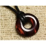 Collier Pendentif en Pierre - Oeil de Taureau Donut 20mm Collier Pendentif en Pierre - Oeil de Taureau Donut 20mm