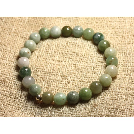 Bracelet Argent 925 et Pierre - Jade de Birmanie 8mm 