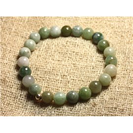 Armband 925 Silber und Stein - Burmesische Jade 8mm 