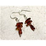 Boucles d'oreilles argent 925 et Ambre naturelle 8-9mm 