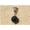 Pendentif Pierre - Agate Bleue et Quartz Facettée 14mm 