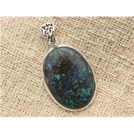 n6 - Pendant Silver 925 and Stone - Azurite Oval 35x25mm 