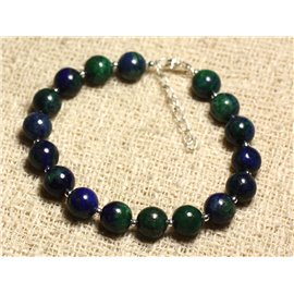 Bracciale Argento 925 e pietra semipreziosa - Chrysocolla 8mm 