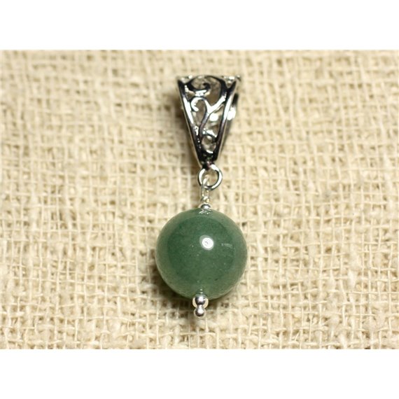 Pendentif Pierre semi précieuse - Aventurine Verte 12mm 