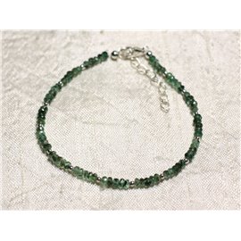 Bracelet 925 Silver and Stone - Emerald Zambia faceted washers 3mm 