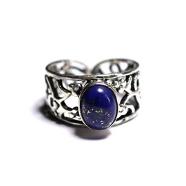 N224 - Ring Silver 925 and semi precious stone - Lapis Lazuli 9x7mm 