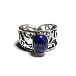 N224 - Bague Argent 925 et Pierre semi précieuse - Lapis Lazuli 9x7mm 