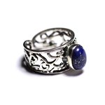 N224 - Bague Argent 925 et Pierre semi précieuse - Lapis Lazuli 9x7mm 