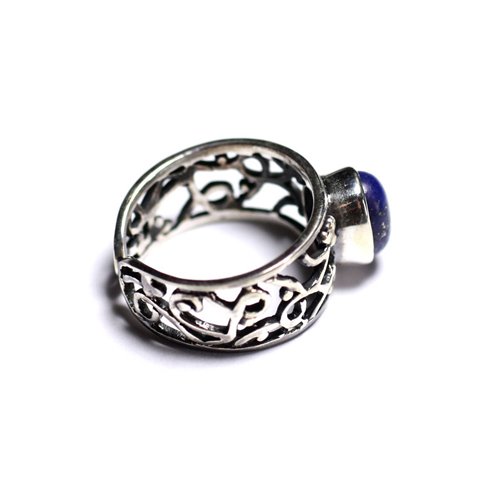 N224 - Bague Argent 925 et Pierre semi précieuse - Lapis Lazuli 9x7mm