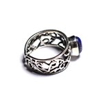 N224 - Bague Argent 925 et Pierre semi précieuse - Lapis Lazuli 9x7mm 