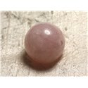 Pendule Métal Argenté Rhodium et Pierre semi précieuse - Quartz Rose Boule 30mm 