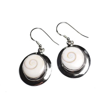 Boucles d'oreilles argent 925 Oeil Shiva Sainte Lucie Ovales 29mm 