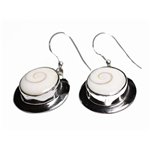 Boucles d'oreilles argent 925 Oeil Shiva Sainte Lucie Ovales 29mm 