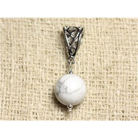 Pendente in pietra semipreziosa - Howlite 12mm 