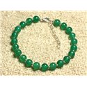 Bracelet Argent 925 et Pierre - Onyx Vert 6mm