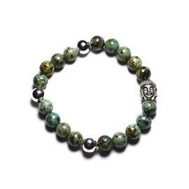 Buddha Armband und Halbedelstein - African Turquoise 8mm 