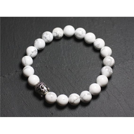 Bracelet Bouddha et Pierre semi précieuse - Howlite 