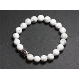 Bracciale Buddha e pietra semipreziosa - Howlite 