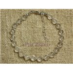 Bracelet Argent 925 et Pierre - Cristal de Roche Facetté 6mm 