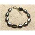 Bracelet Argent 925 et Pierre - Pyrite Gouttes 12mm 