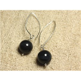 Pendientes De Plata De Ley 40mm Ganchos - Ojo De Halcón 12mm 