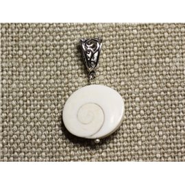 Shell Pendant Necklace - Eye of Shiva Saint Lucia Oval 23mm 