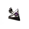 Pendentif Argent 925 et Pierre - Triangle 20mm Améthyste  (PE112) 