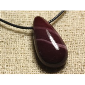 Stone Pendant Necklace - Mokaïte Jasper 40mm Drop