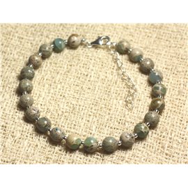 Pulsera Plata 925 y Piedra - Aqua Terra Jasper 6mm