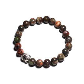 Buddha and semi-precious stone bracelet - Green opal 