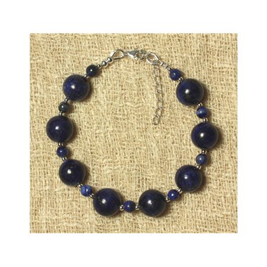 Bracelet Argent 925 et Lapis Lazuli 10mm