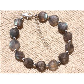 Bracciale Argento 925 e Labradorite Stone Beads Palets 10mm 