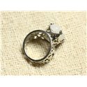 n111 - Bague Argent 925 et Pierre - Pierre de Lune Ovale 16x12mm 