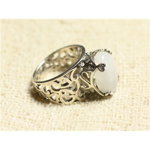 n111 - Bague Argent 925 et Pierre - Pierre de Lune Ovale 16x12mm